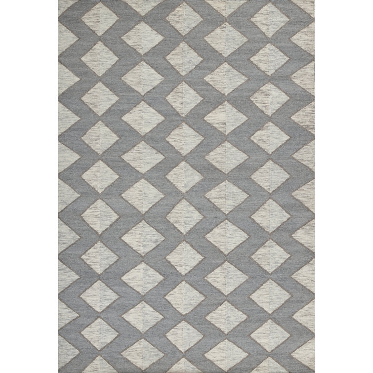 Textures Wool Geometric Area Rug in Gray