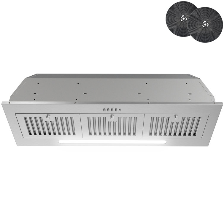 36" 350CFM Convertible Insert Range Hood in Stainless Steel with Carbon Filter
