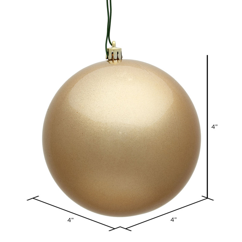 Ornement boule des Fêtes seulement, Café au lait, H 4 po x l 4 po x P 4 po