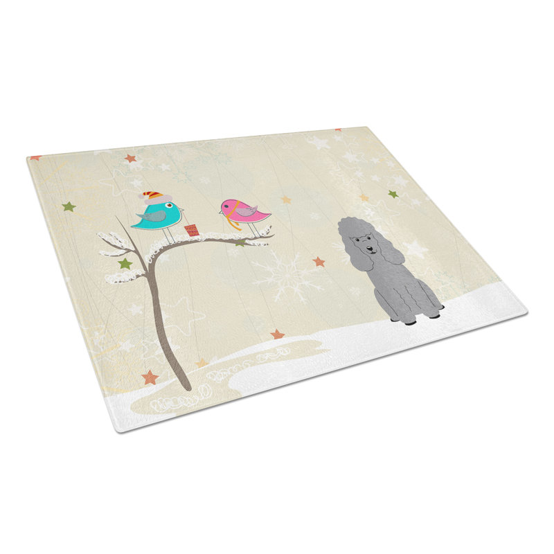 Planche à découper en verre trésors caniche caroline Christmas Presents, Argent