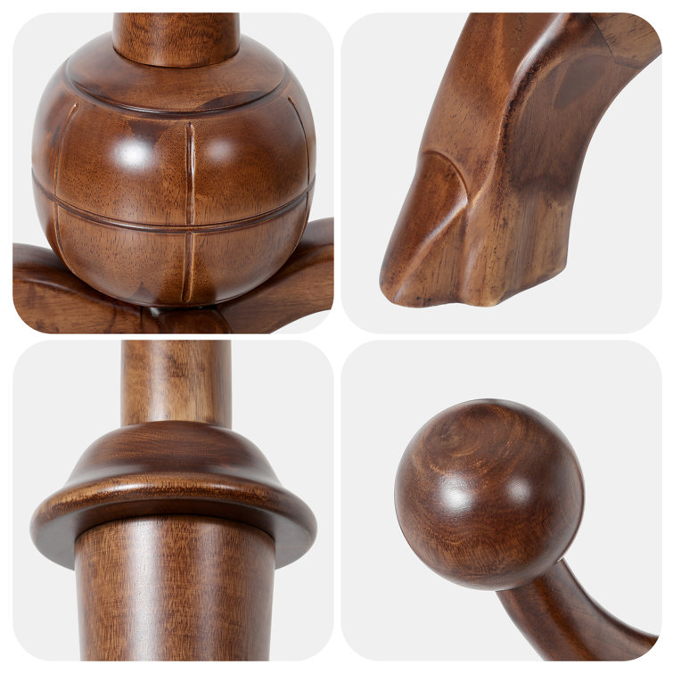 Wildon Home® Janiya Solid Wood Freestanding 8 - Hook Coat Rack & Reviews
