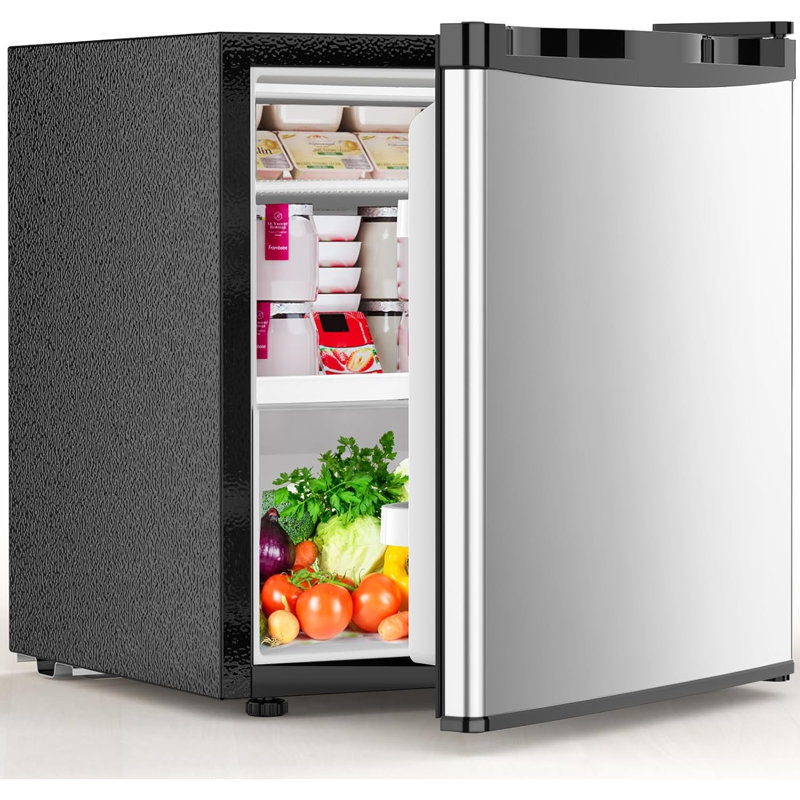  COWSAR 1.6 Cu.ft Mini Fridge, Compact Single Reversible Door Refrigerator, Adjustable Thermostat, Quiet, Energy Efficient for Office, Dorm, Bedroom, Apartment -Silver
