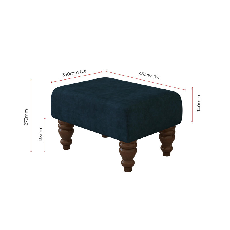 Autryville Wood Turned Leg, Indigo Dark Blue, Mahogany, Velvet