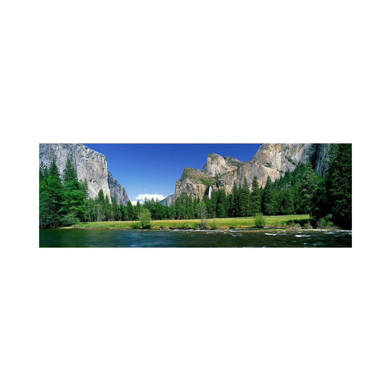 Bridalveil Fall, Yosemite Valley, Yosemite National Park, California, USA - Wrapped Canvas Panoramic Print