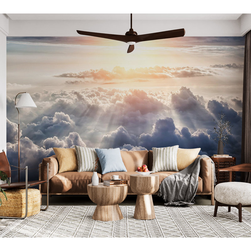 Murale paysage pelez et collez - Promenade dans les nuages, L 82 po x l 115 po