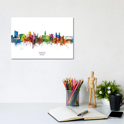 Porto Portugal Skyline by Michael Tompsett - Wrapped Canvas Print