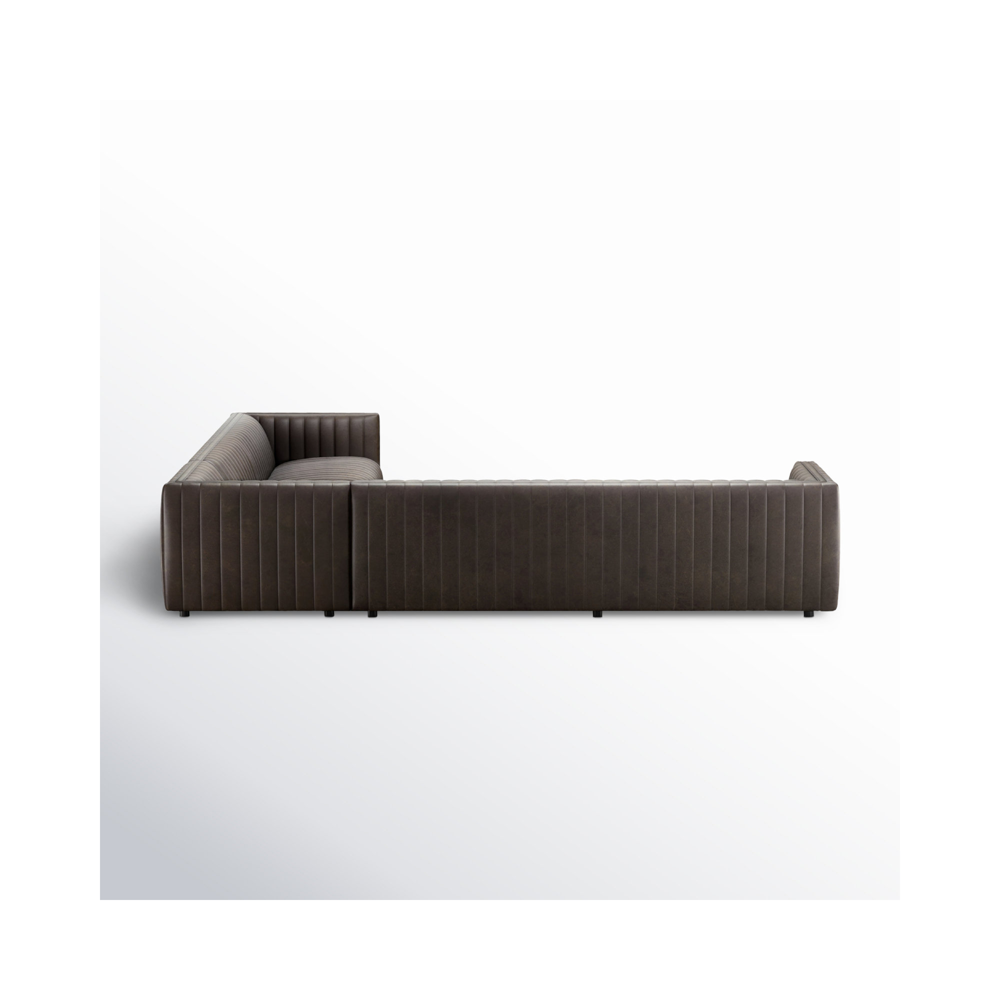 Brandt Upholstered L-Sectional, Deacon Wolf Genuine Leather