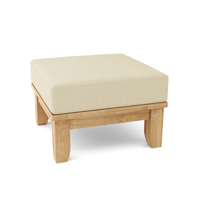 Luxe Outdoor Teak Ottoman