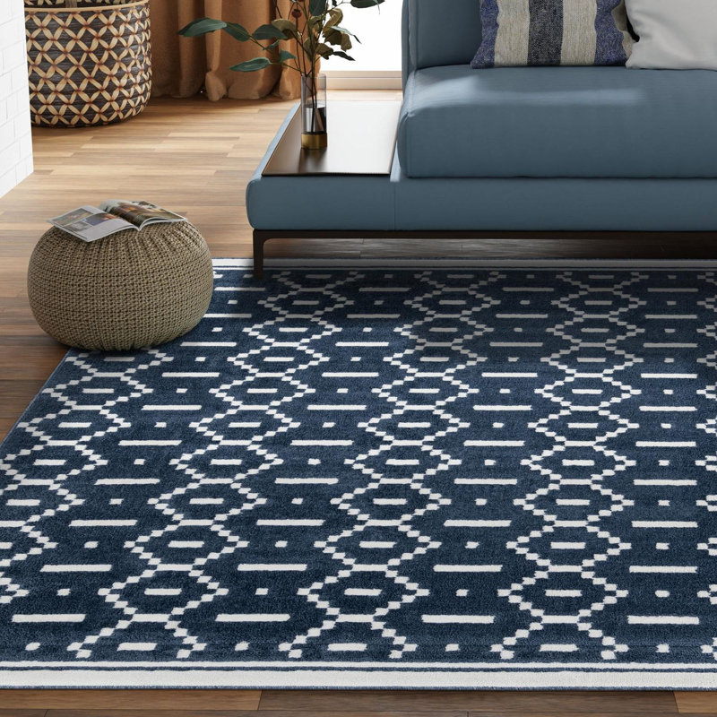 Latitude Run® Begna Nikolis Rug Blue, Square 10'