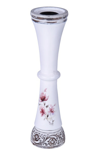 Metal Tabletop Candlestick, 14.75" H x 4" W x 4" D