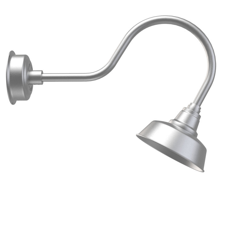 Luminaire de grange d’extérieur à del Vandervliet, H 8po x l 10 po x P 12 po, Argent galvanisé