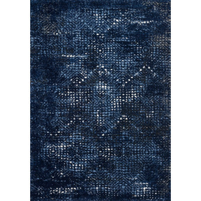 Tapis bleu abstrait Parinaaz