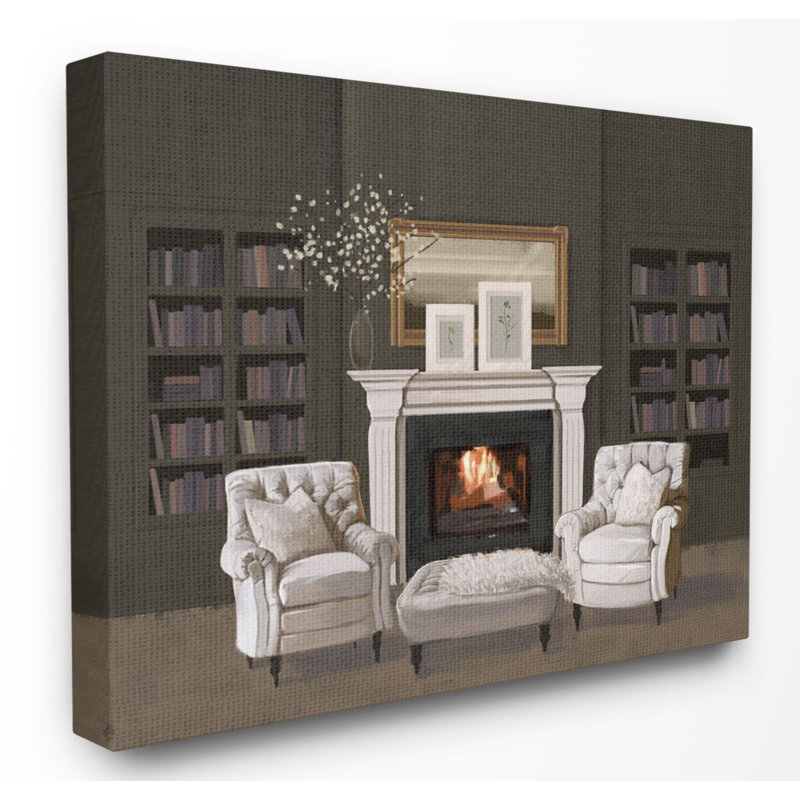 «Modern Living Room Interior Design White Green», impression, Toile tendue, H 16 po x l 20 po
