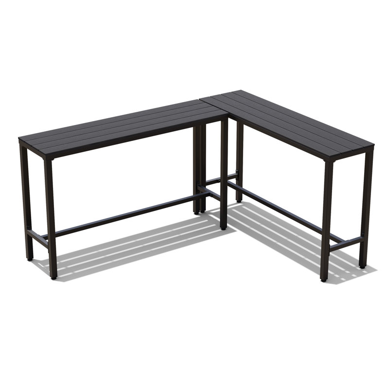 Table de bar Arboleya, H 37,09 po x l 70,75 po x P 55,12 po, Noir, noir, noir, noir