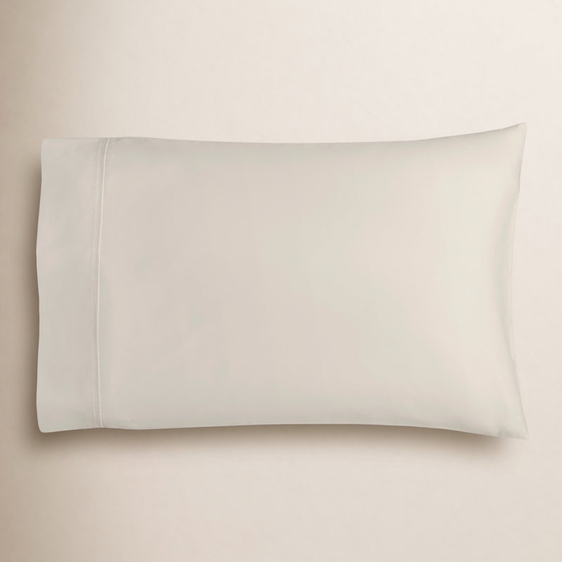 Ensemble de taies d'oreiller en satin de coton Danfield, Standard, Ivoire