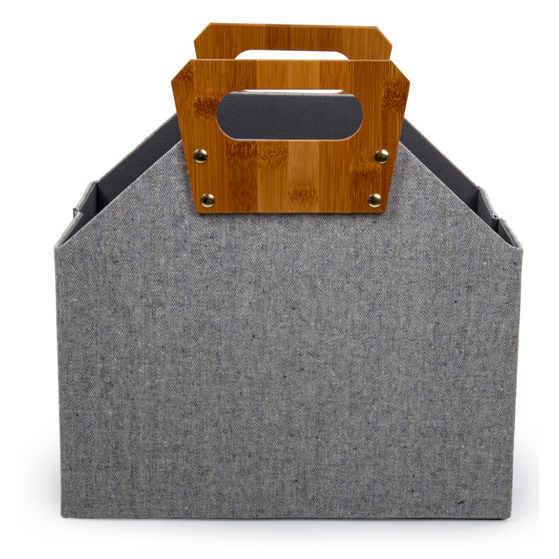 Élégant panier en tissu pliable, Gris