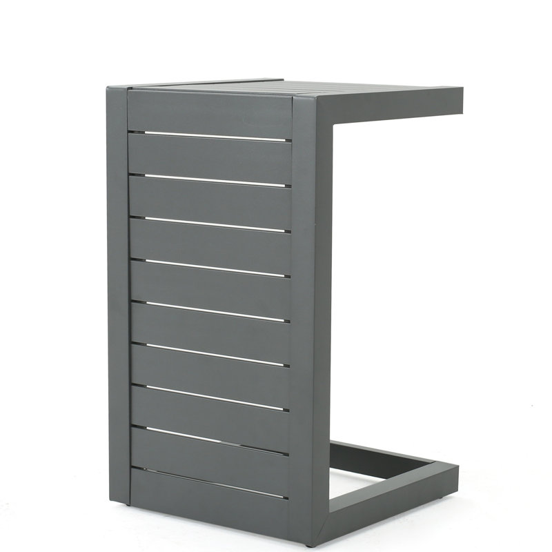 Table de patio grise - aluminium, eau extérieure et design attrayant