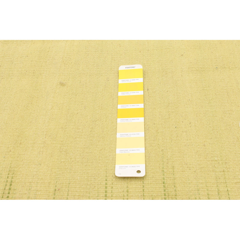Tapis jaune clair en laine noué à la main de conception unique 8 pi 2 po x 9 pi 10 po New Age