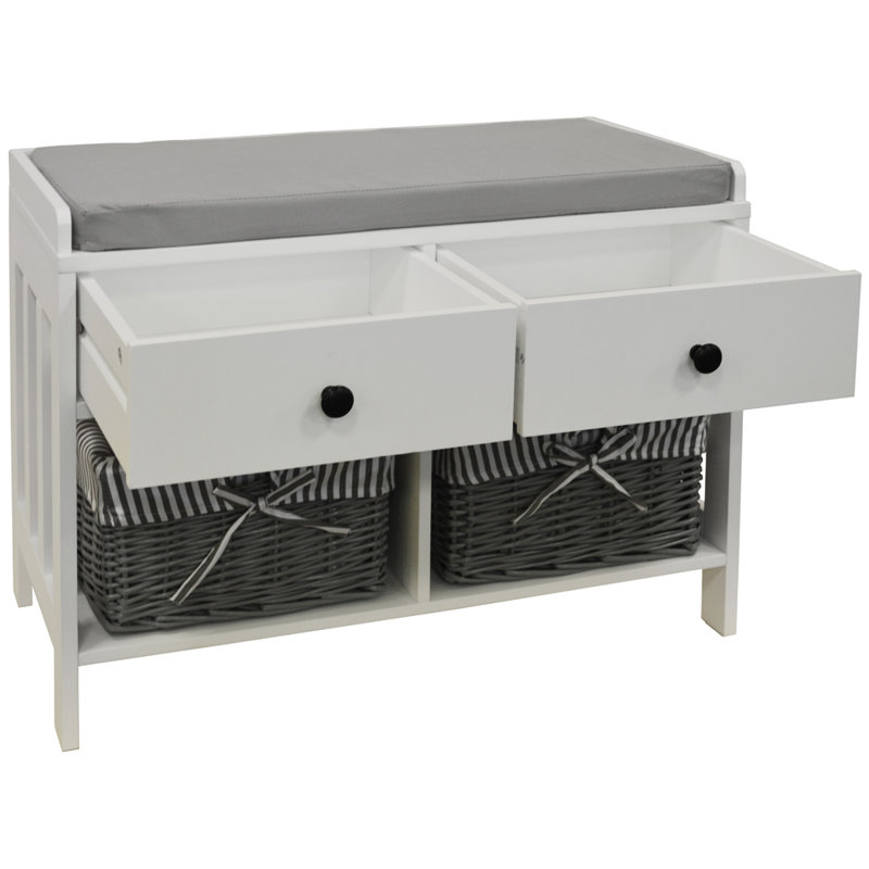 Brettany Polyester Blend Upholstered Storage Bench