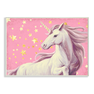 «Adorable Unicorn in Pink Starry Sky» par Ziwei Li - impression d'art graphique