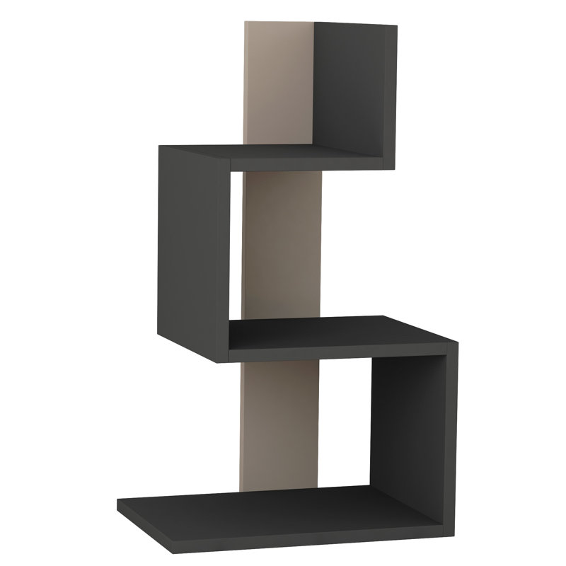 Chambers Modern 3-Tier Side Table, Anthracite/Light Mocha