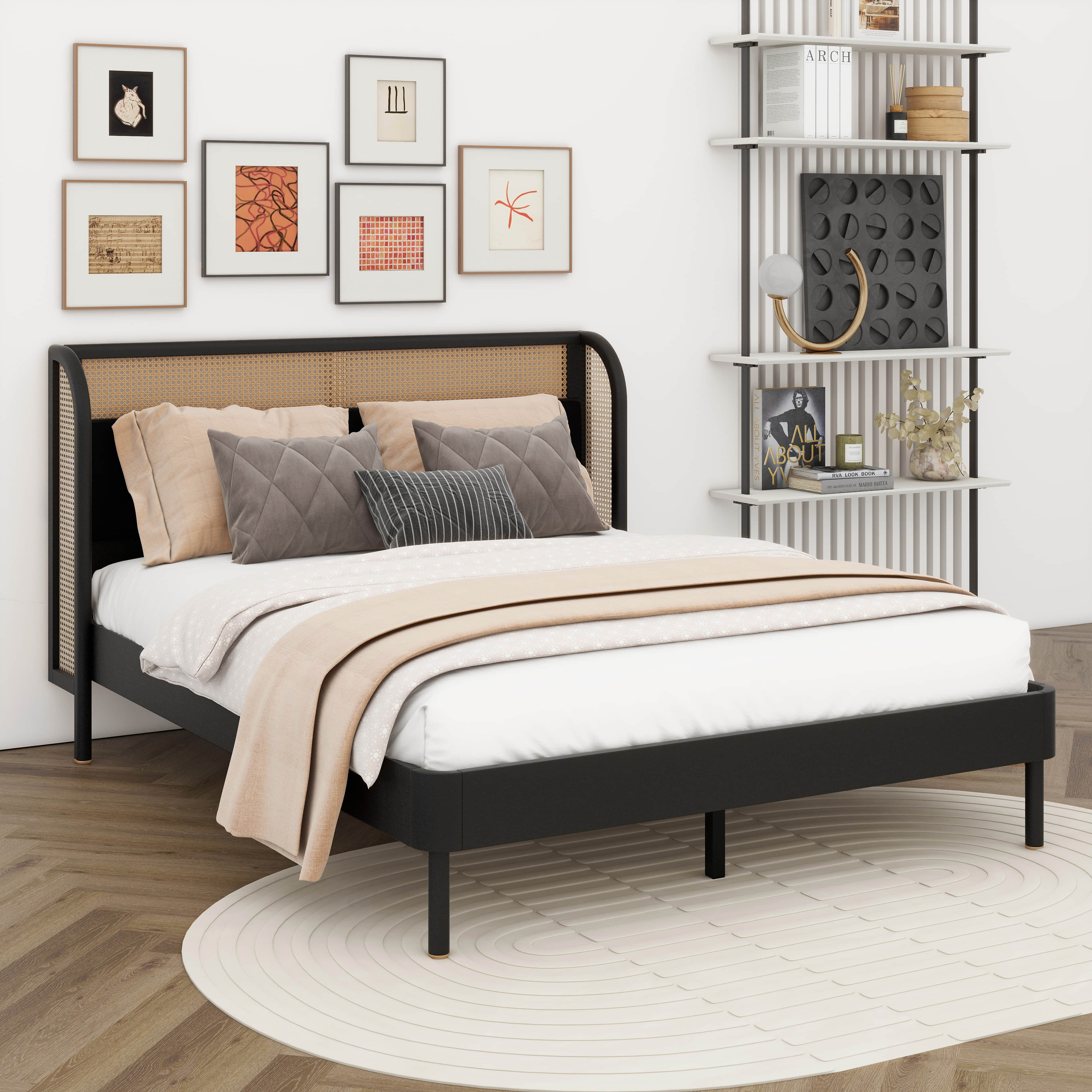 A+Modern+Queen-Size+Platform+Bed+Crafted+With+An+Elegant+Rattan+Wood+Design.jpg