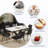7-Piece Modern Rectangular Sintered Stone Dining Table Set With 6 Faux Leather Chairs-786215845