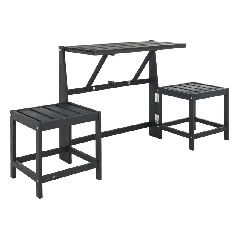 Banc convertible en bois Overs balcon, Gris Ardoise Foncé