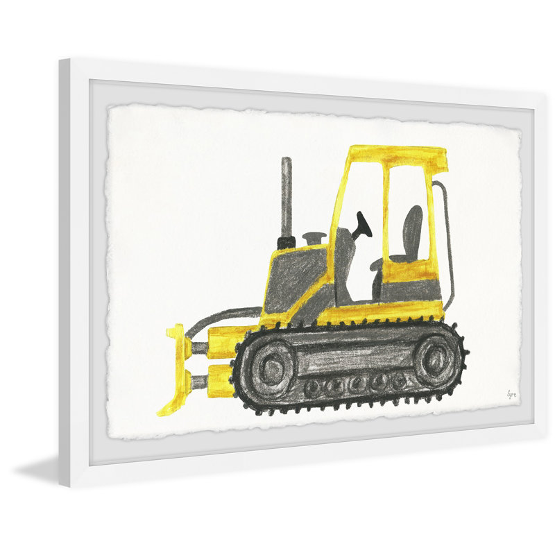 Bulldozer Truck, reproduction encadrée, H 16 po x l 24 po x 1,5 po