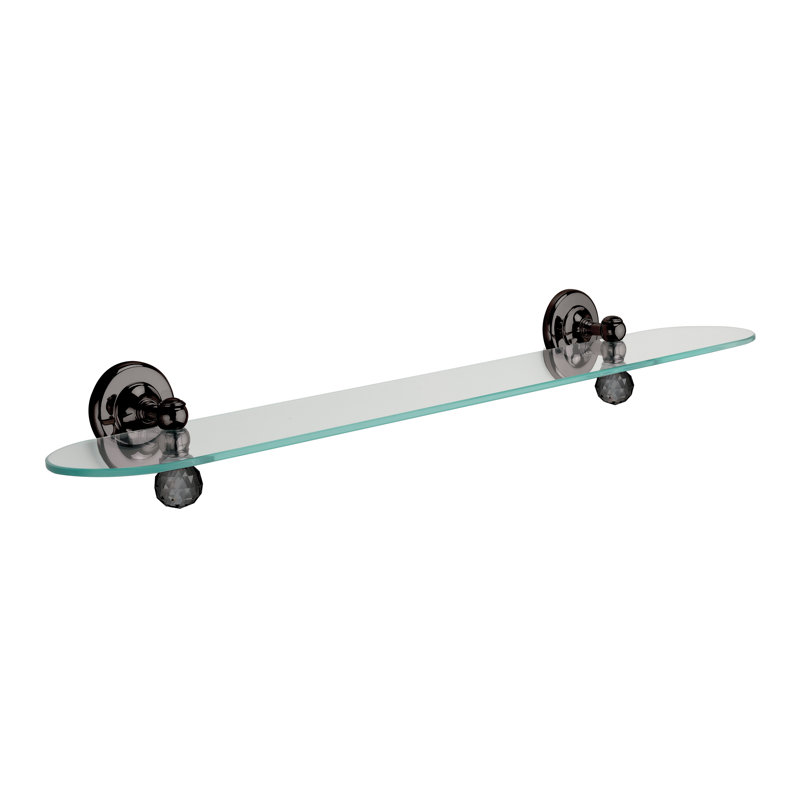 Sharie Accent Shelf, Black/Chrome