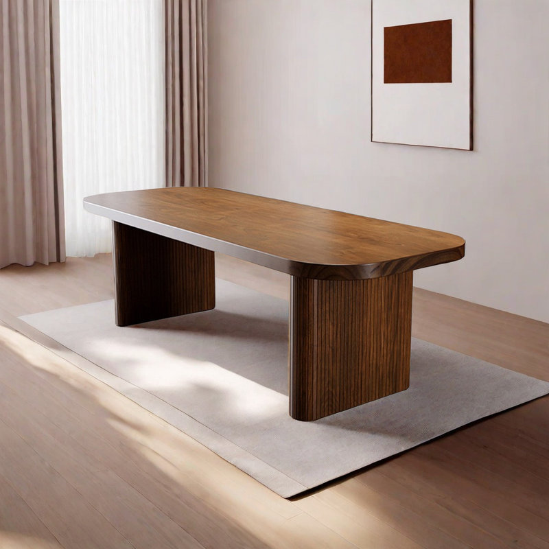 Guanciale American style simple solid wood dining table, 29.5"H x 86.6"L x 31.4"W