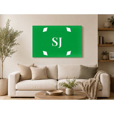 San Juan World Football City Luxury monogram - blanc vert blanc - art mural sur toile