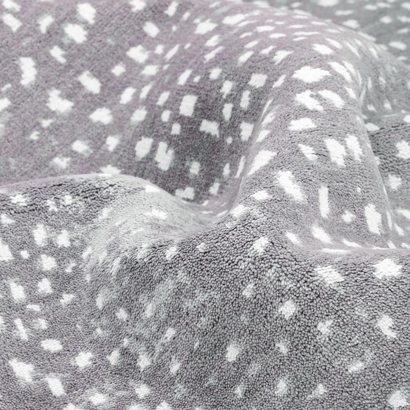 Matterson Animal Print Hand-Knotted Wool/Cotton Area Rug, Rectangle 3' x 5', Gray