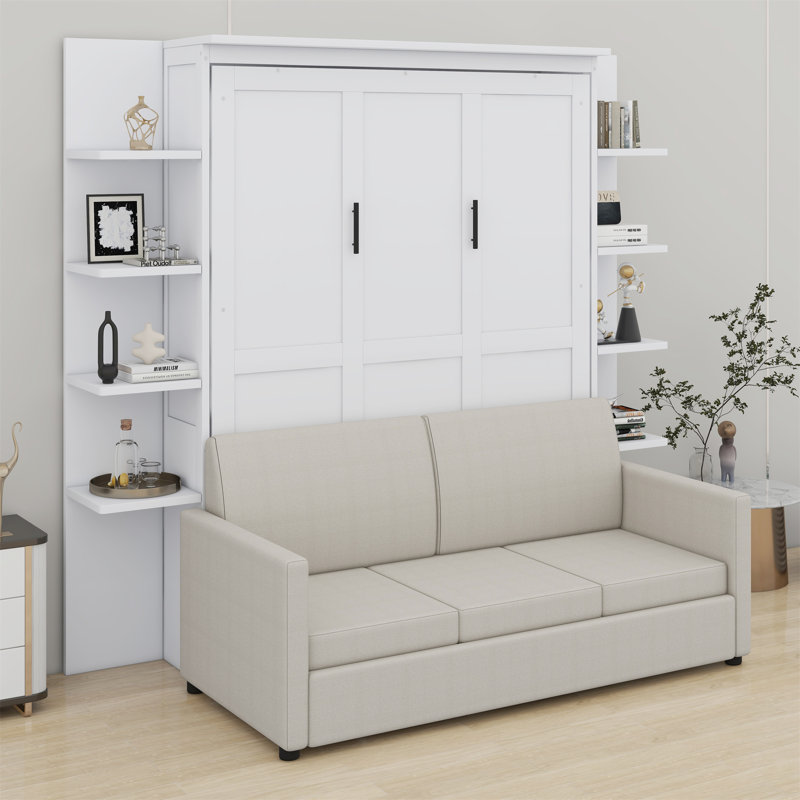 Lit escamotable mural avec canapé Murphy, White