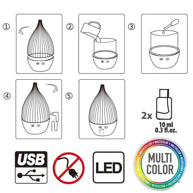 Cobhan LED Portable Humidifier & Aroma Fragrance Essential Oils Air Diffuser