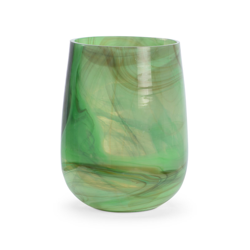 Berilo Handmade Glass Table Vase, 9.8" H x 7.5" W x 7.5" D