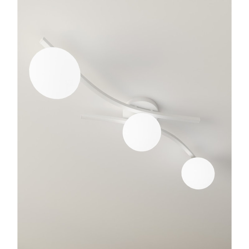 Davarius Flush Mount, White/Opal