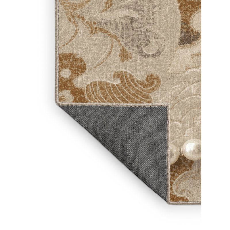 Tapis oriental doux et moelleux de style oriental classique gris et beige Lulsgate, 7 x 9