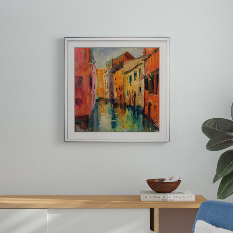 Venise III - reproduction d'art, H 28 po x l 28 po x P 1,5 po, Cadre argenté