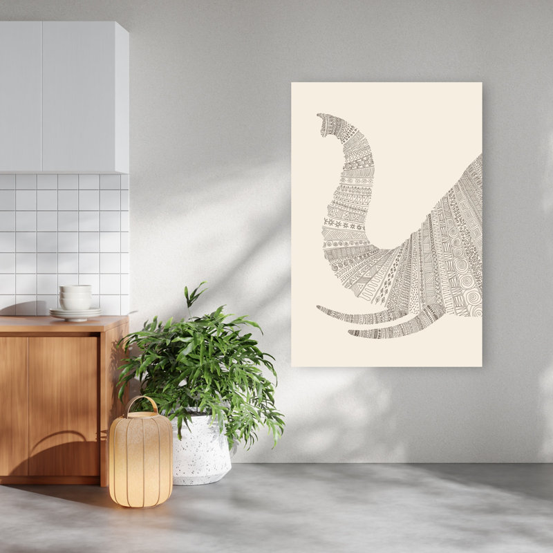 Ornate Elephant Trunk Abstract Contemporary Wall Art Print 1 Piece Wrapped Canvas Wall Art, 152.4cm H x 101.6cm W