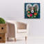 "Epic Graffiti" Longhorn Sheep With Wreath "par Heather Gauthier, art mural sur toile, 26 po x 26 po