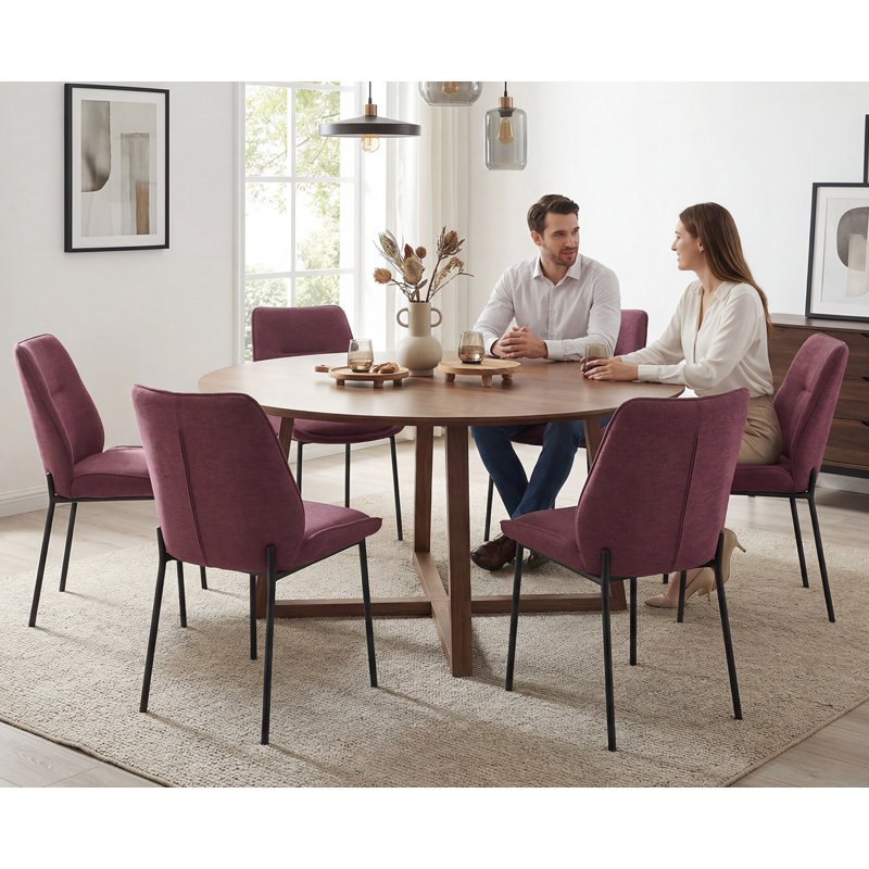 Taylar Upholstered Dining Chair Armless with Sturdy Metal Legs Ergonomic Side Accent Chair for Dining Room/Living Room