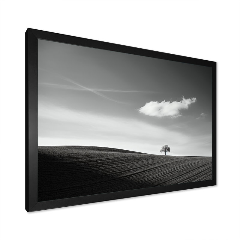 " Modern Scandinavian Scenery Photography " Print, Black Single Picture Framed, 12" H x 20" W x 1" D