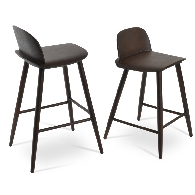 Janelle Bar & Counter Stool, Bar Stool (29.5" Seat Height), Walnut