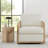 Juliette Upholstered Natural Cane Swivel Barrel Chair