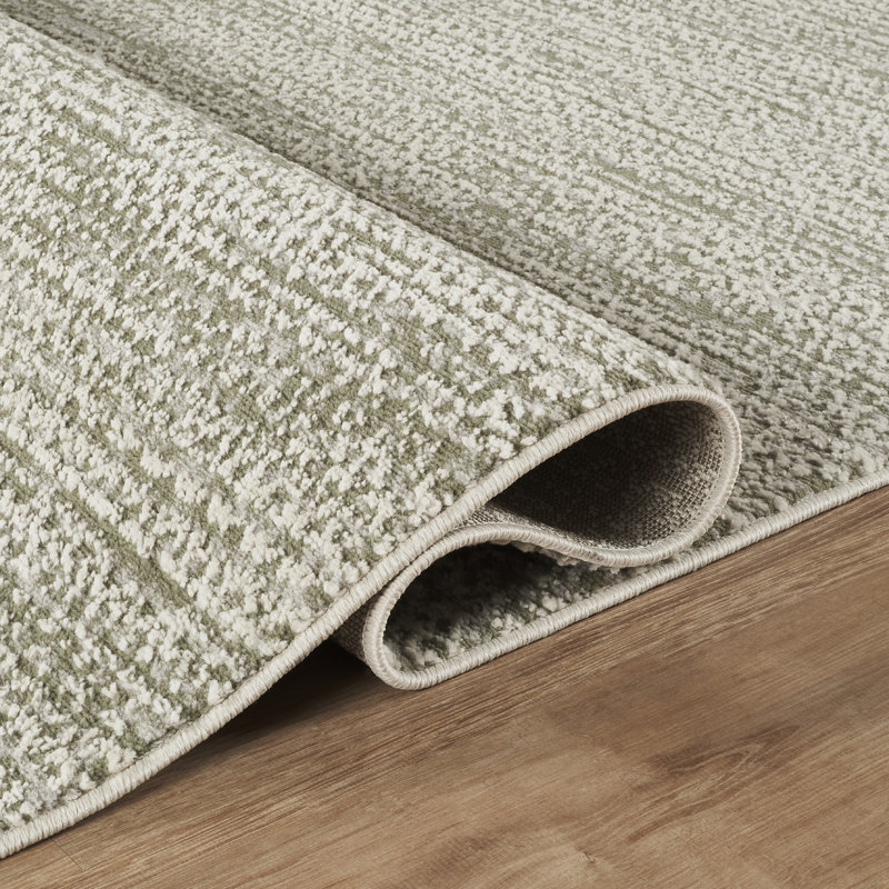 High-Low Preston Rug, Rectangle 8'9" x 11' 10", Ivory/Gray/Green