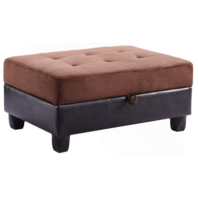 Elegant Chocolate Upholstered Ottoman