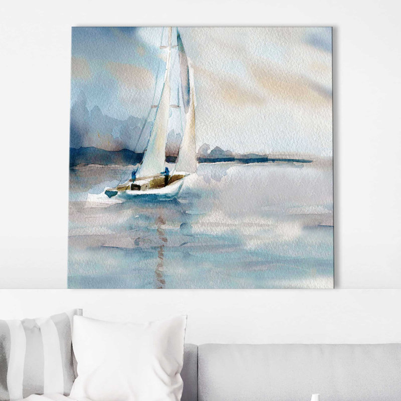 «Panoramic Coast» par Carol Robinson - reproduction d'art sur toile tendue, L 18 po x H 18 po, Toile tendue
