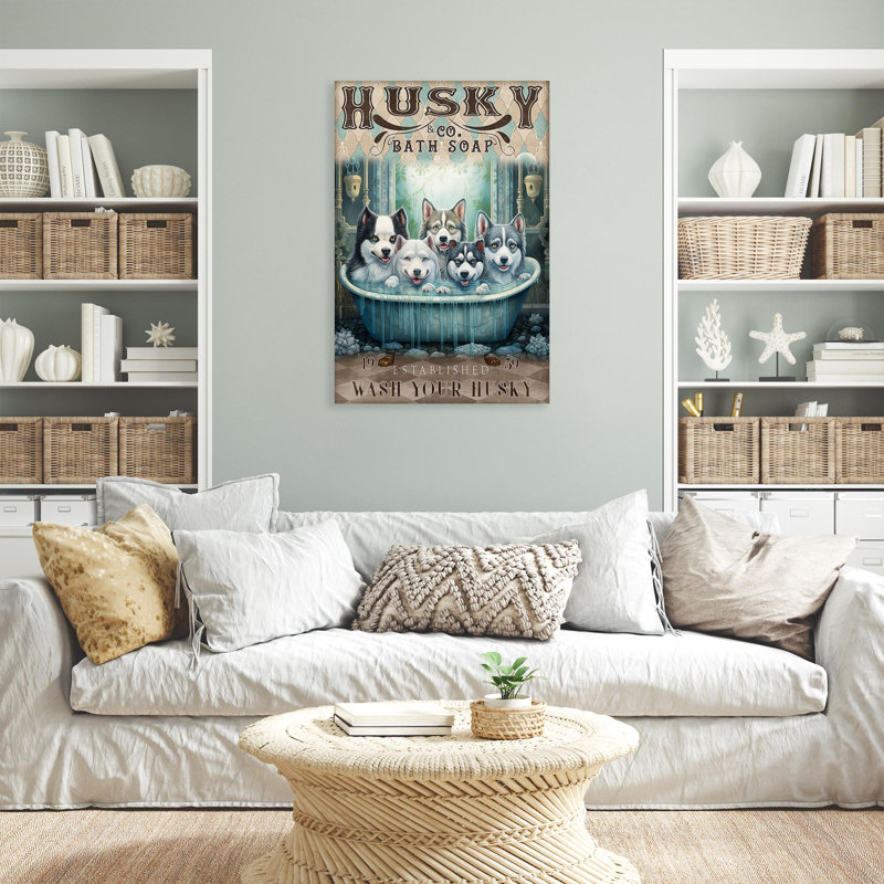 Husky Bath Soap - 1 Piece Rectangle Graphic Art Pr " Husky Bath Soap ", 36" H x 24" W x 1.25" D