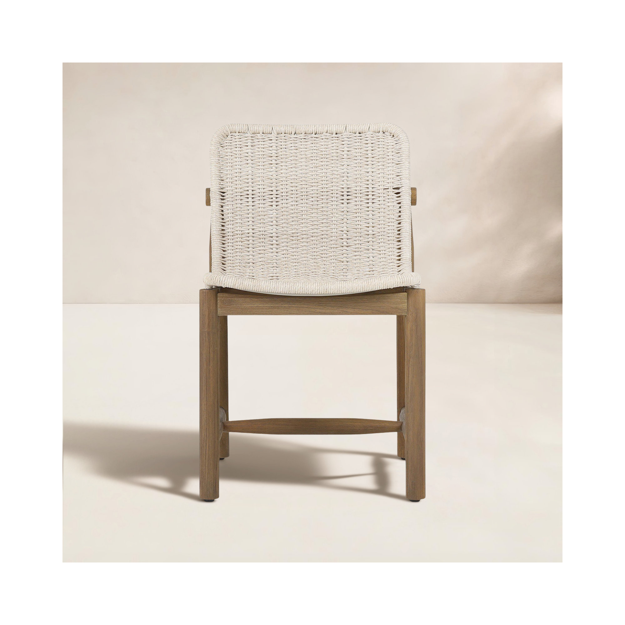 Dume Outdoor Dining Chair, White/Brown